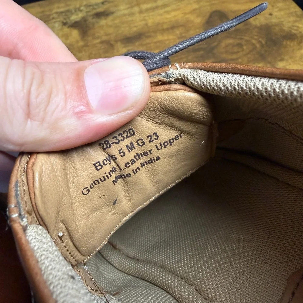 Johnston & Murphy XC4 Prentiss Brown Leather Plain Toe Oxford Boys Size 5M